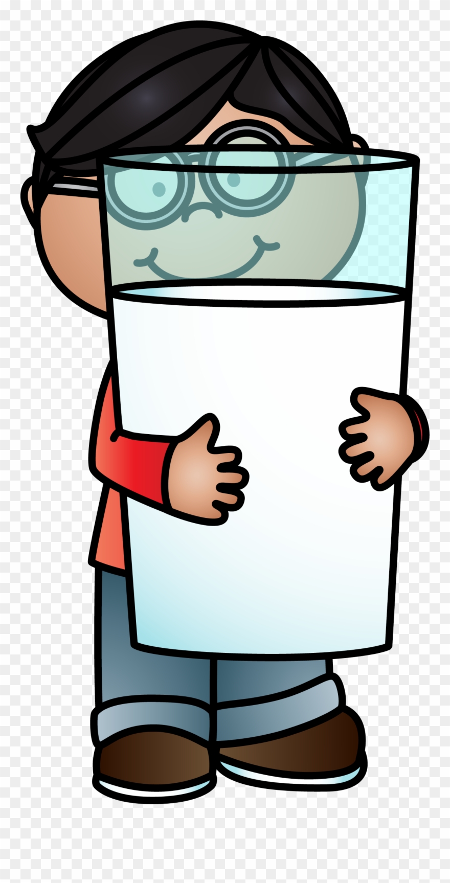 Boy Holding Glass Of Milk Whimsyclips - Susu Gelas Gambar Kartun - Png Download