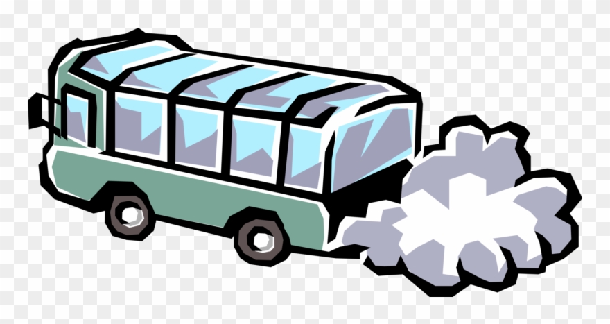 Passenger Tour Bus Spews - Vector Graphics Clipart
