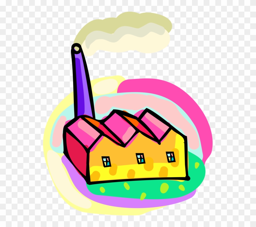 Vector Illustration Of Industrial Manufacturing Factory Clipart