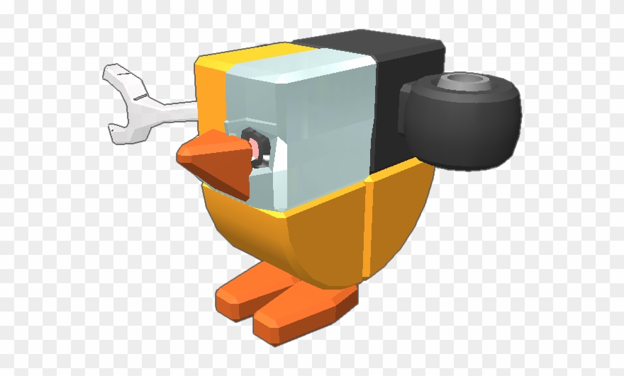 This Duck Came From The Future To Protect Blocksworld - Illustration Clipart