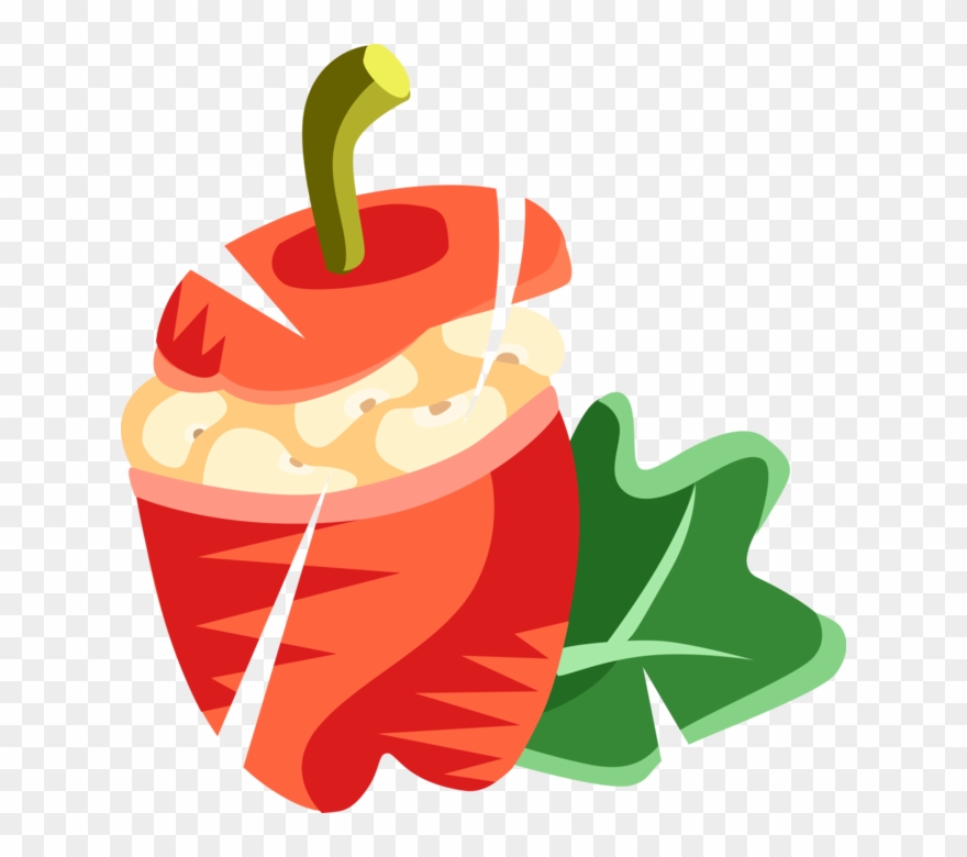 Vector Illustration Of Stuffed Red Pepper Pimientos - Gefüllte Paprika Clipart - Png Download