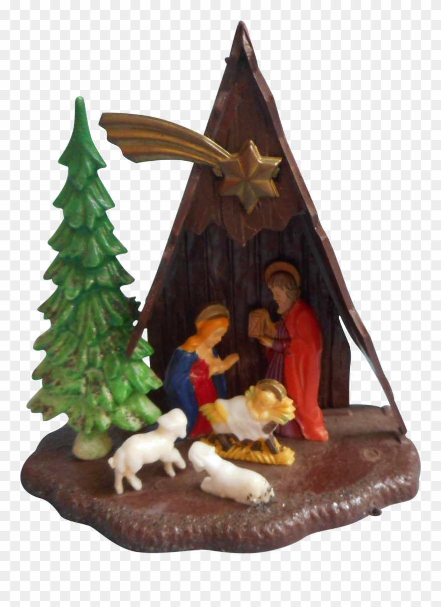 Vintage A Frame Nativity Christmas Ornament Plastic - Christmas Day Clipart