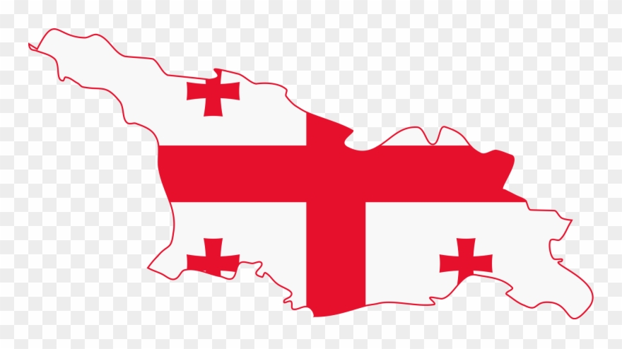 Georgian Flag Map - Georgian Flag Clipart
