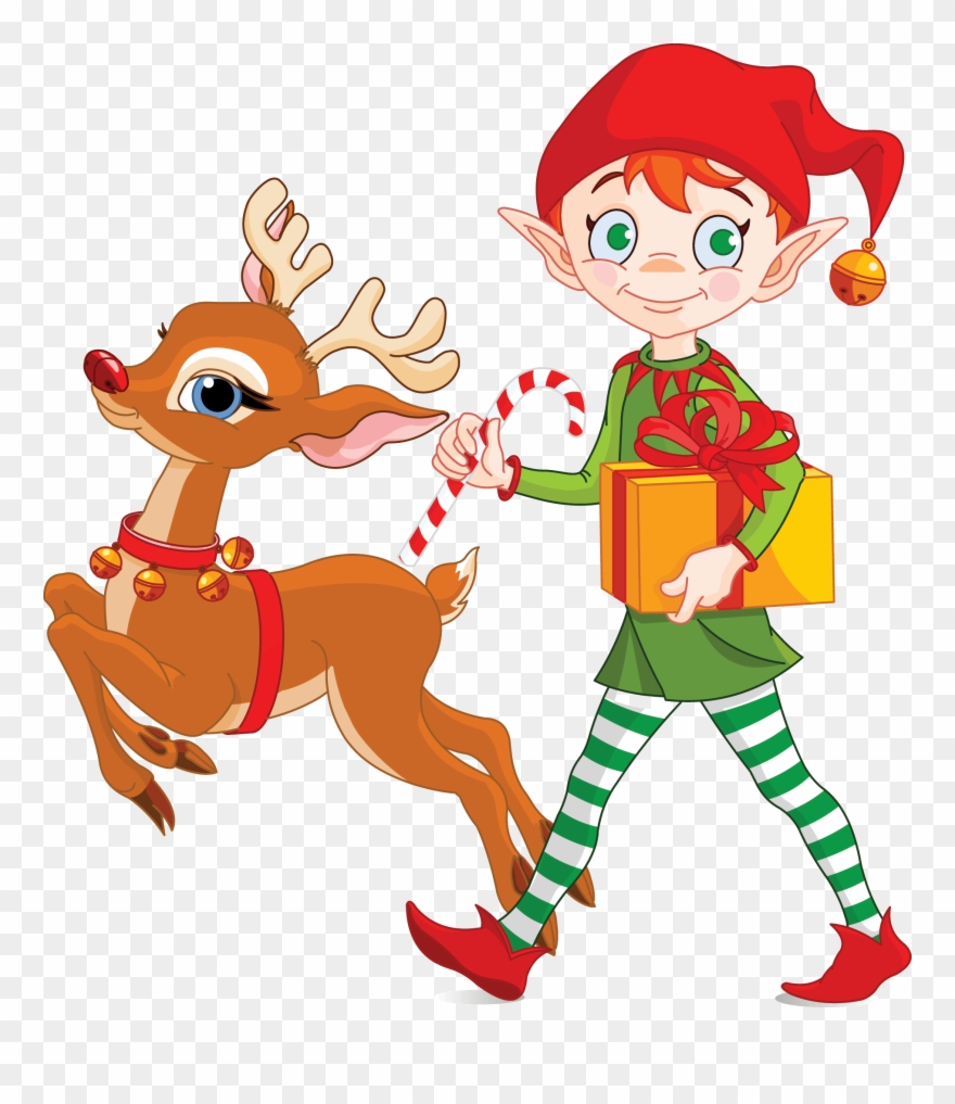 Clipart Reindeer Elf - Christmas Elf - Png Download
