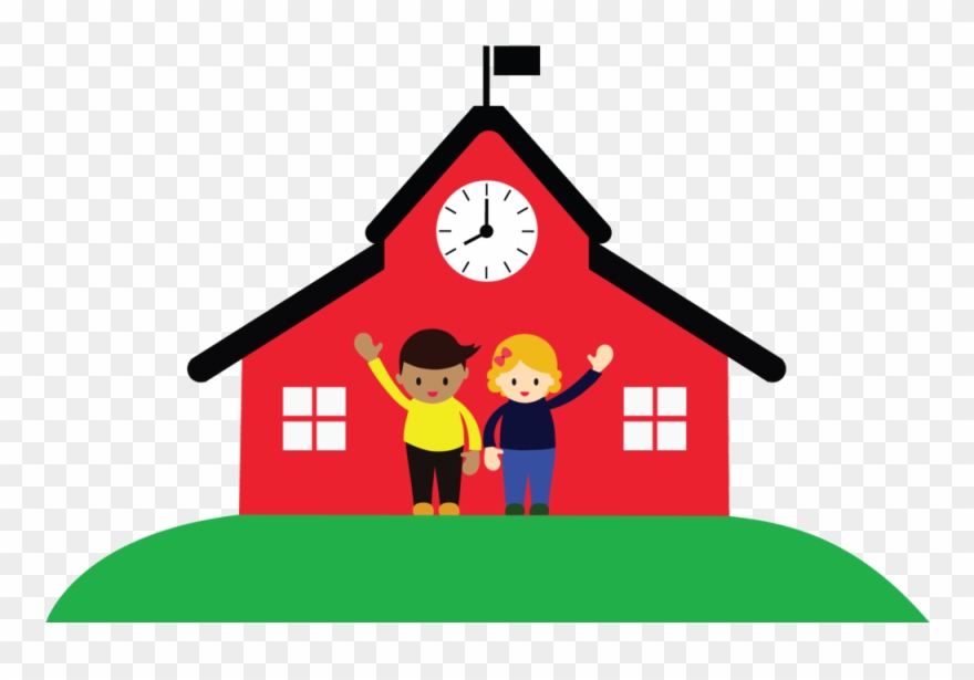 School House Background - School Cartoon Transparent Background Clipart