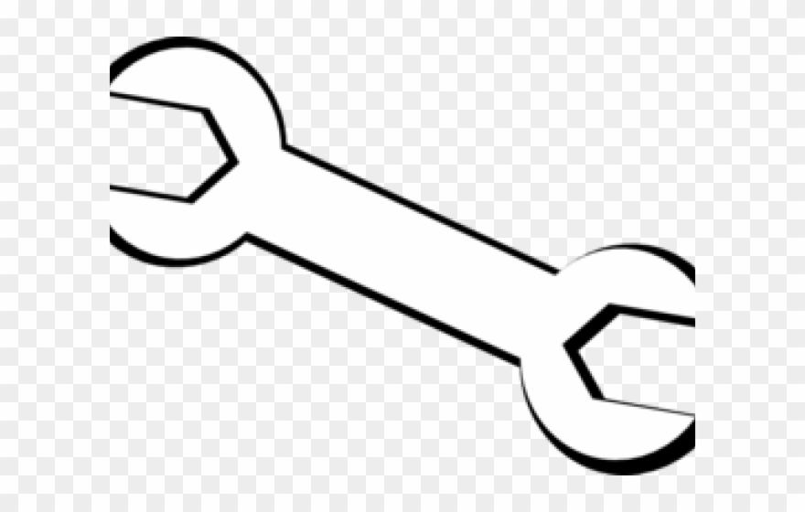 Spanner Clipart Drawing - Tools Black And White Art - Png Download