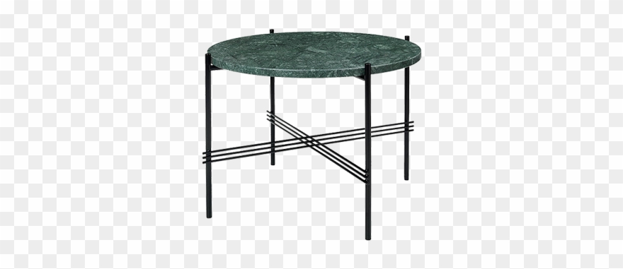 Gubi Ts Coffee Table, 55 Cm, Black - Green Marble Clipart