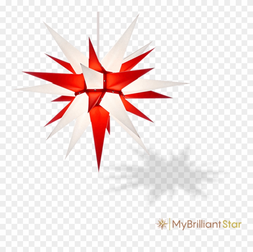 Original Herrnhut Paper Star, White / Red, ~ 70 Cm - Herrnhuter Moravian Star I6 White/red Paper (60cm/23.6 Clipart