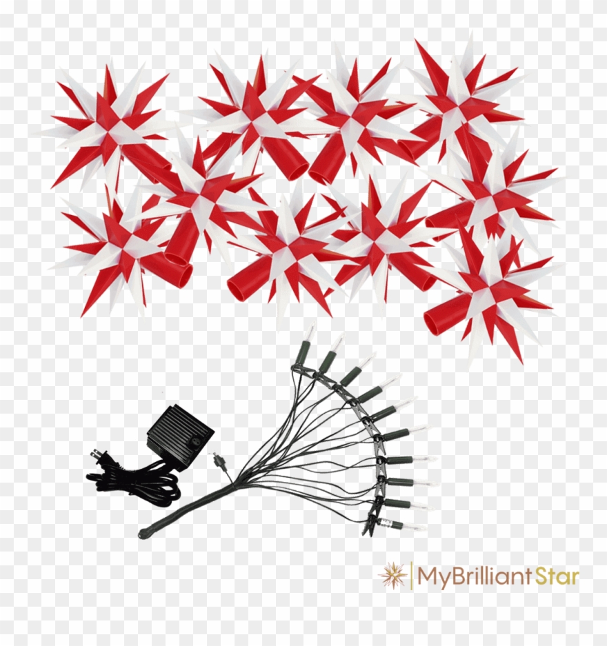 Original Herrnhut Plastic Star Chain, White / Red, - Light Chain Solo (parallel Circuit And Transformer) Clipart