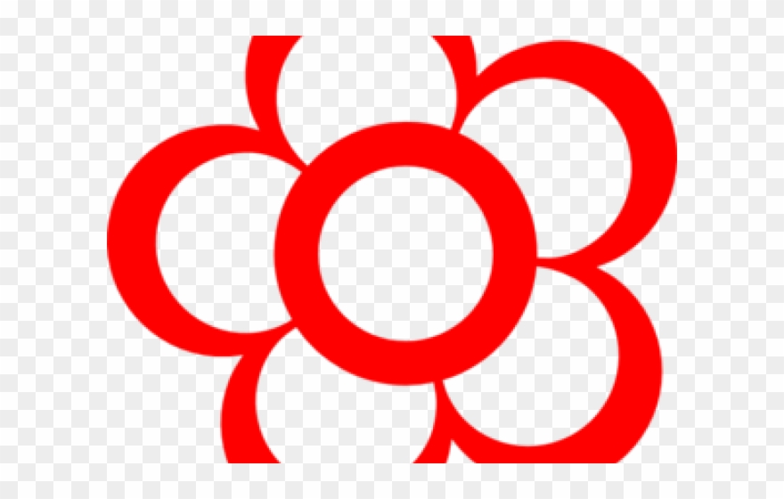 Red Flower Clipart Tiny Flower - Flower Outline Png Transparent Png