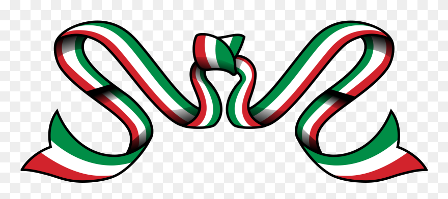 Green White Red Ribbon Clipart