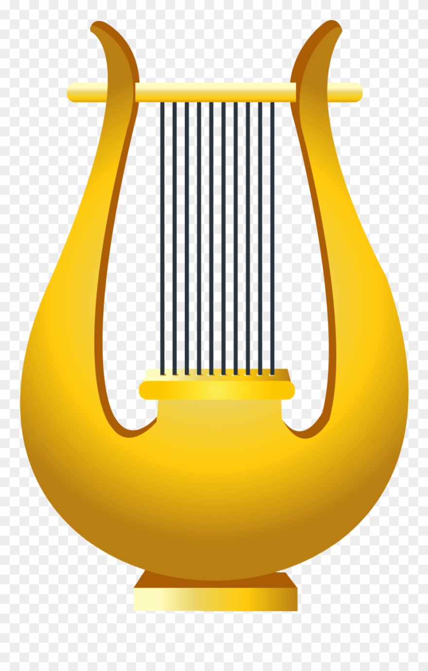 Hand Harp Clipart - Golden Harp Clipart - Png Download
