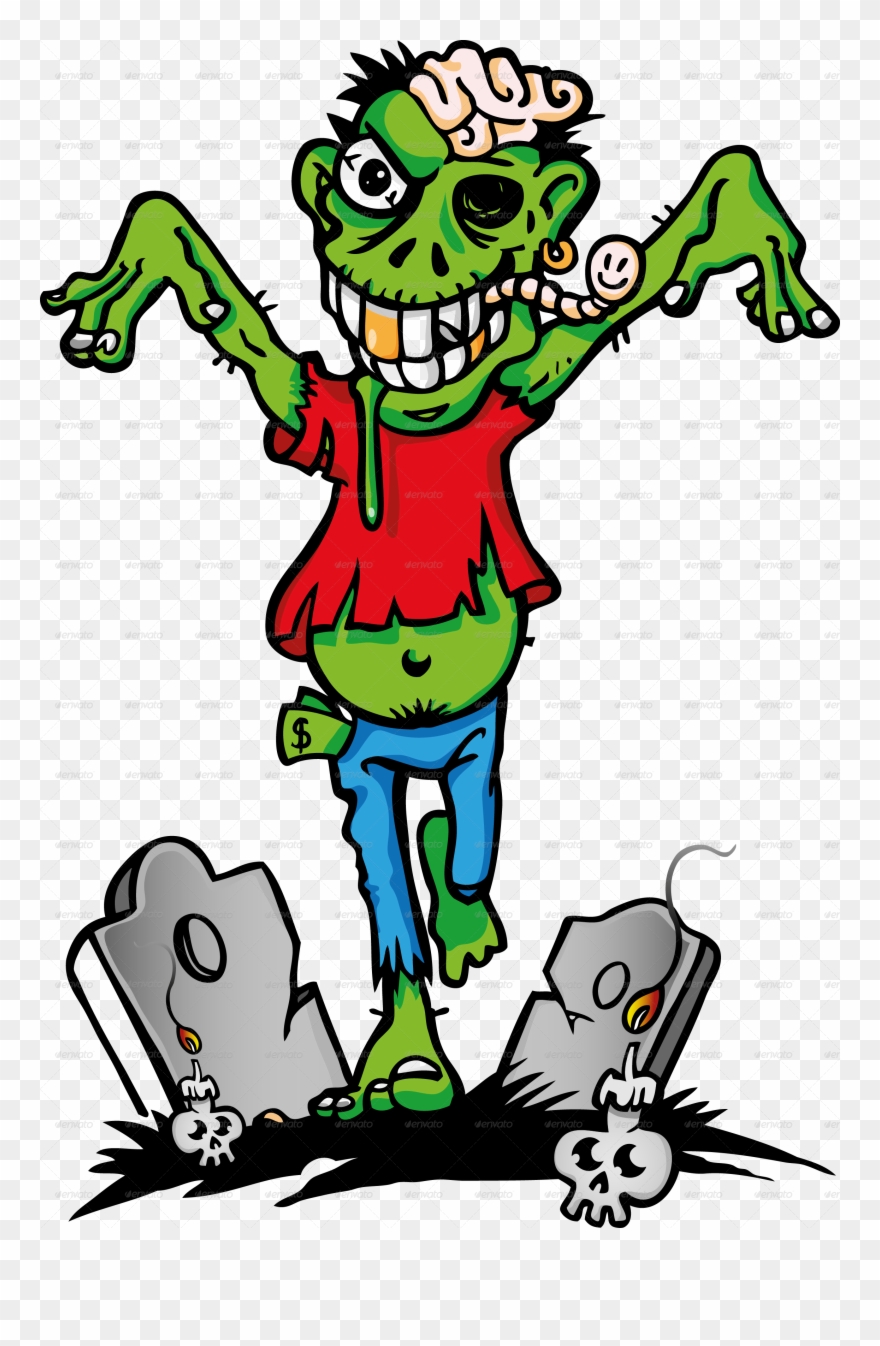 By Doomko Graphicriver Green - Cartoon Zombie Transparent Background Clipart
