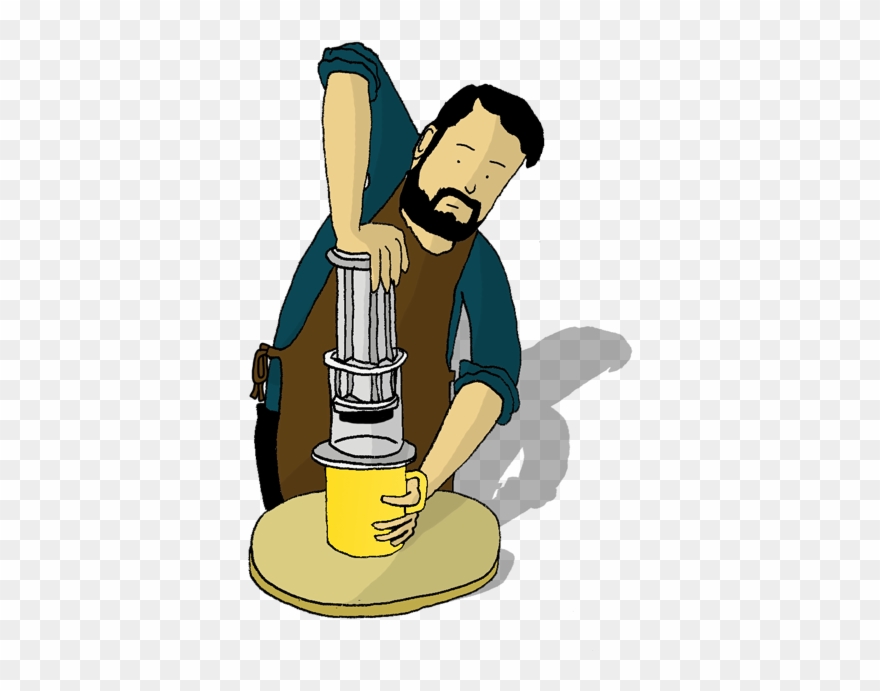 The Coffee Officina Aeropress - Cartoon Clipart