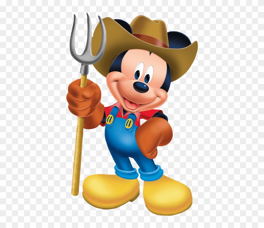 Mickey Mouse Clipart Tractor Pencil And In Color Mickey - Mickey Mouse Farmer Png Transparent Png