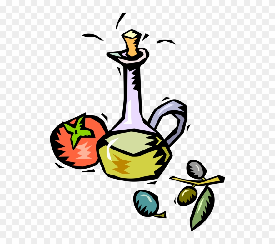 Download Vector Illustration Of Salad Dressing Oil With Tomato Food