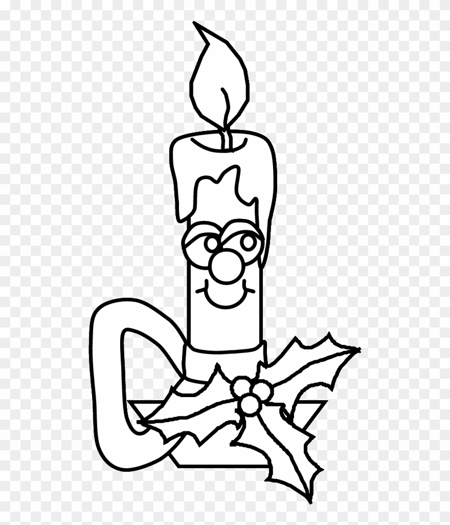Candle2 Christmas Coloring Pages - Desene In Creion De Craciun Clipart