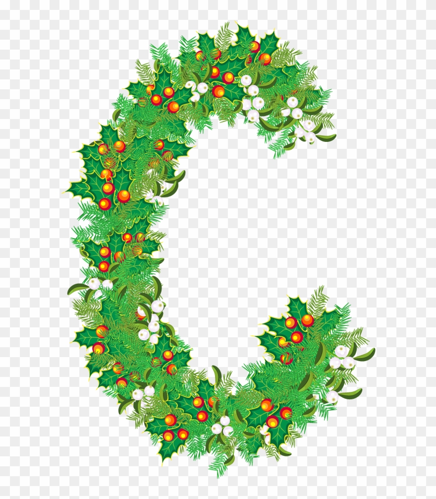 Новогодние Буквы Из Хвои, Украшенной Всяко Clipart
