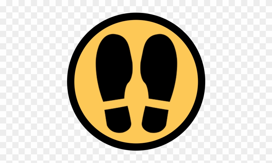 Stand On The Footprints Indicated On The Floor - Circle Clipart