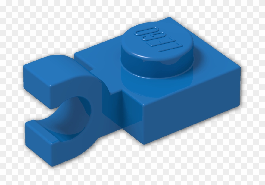 Plate 1 X 1 With Clip Horizontal - Cobalt Blue - Png Download