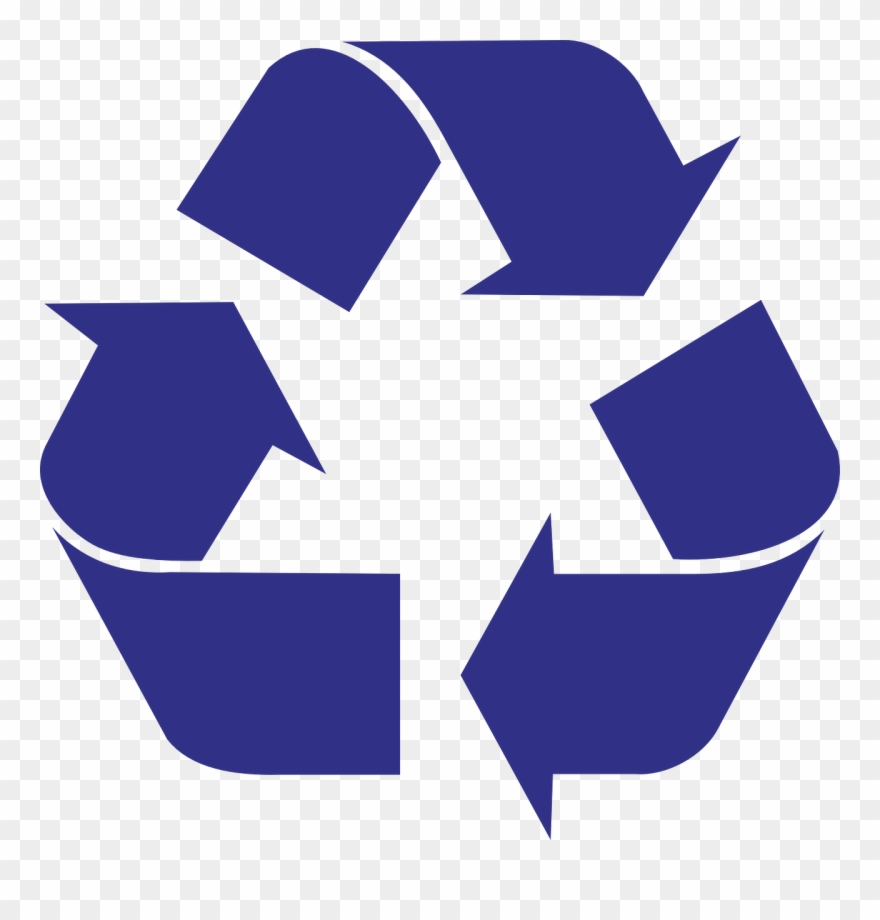 Recycle Bin Logo Blue Clipart