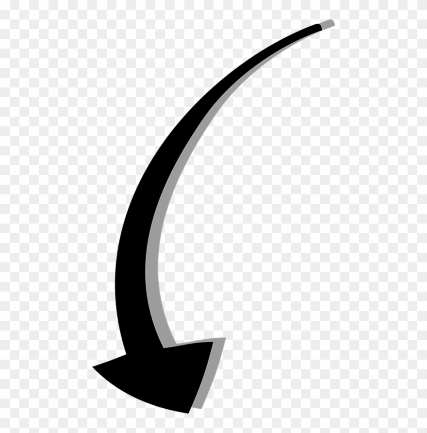Curved Arrow Pointing Direction 500*811 Transprent - Arah Panah Png Clipart