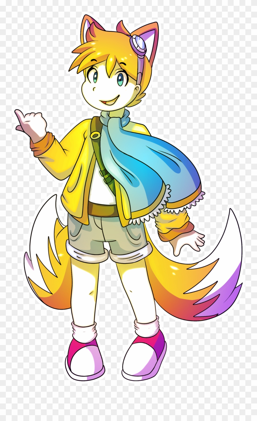 Tails The Fox Gijinka - Tails The Fox Drawing Clipart