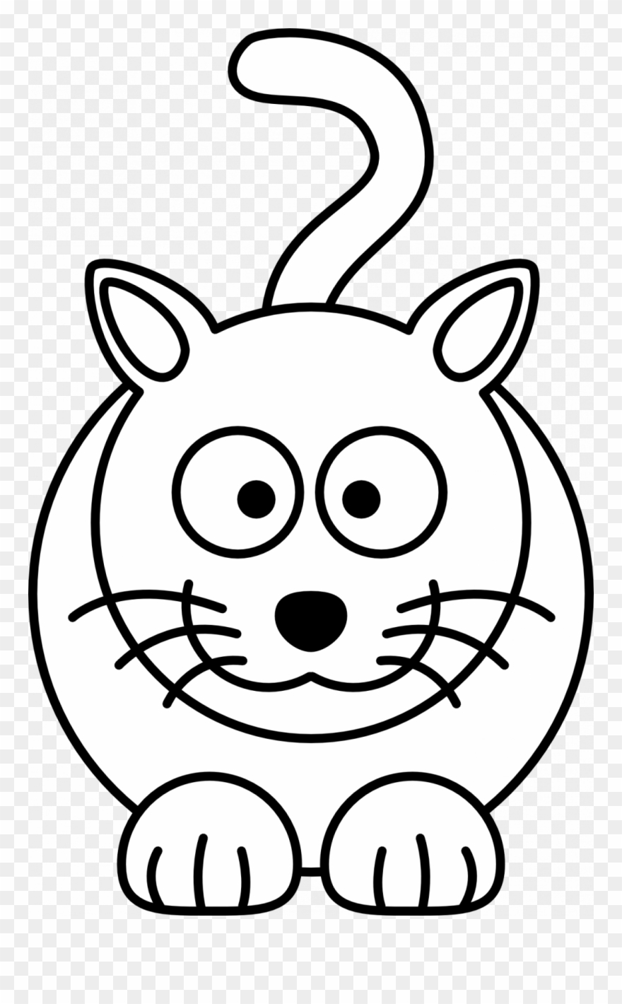 Large Size Of How To Draw A Cat Nose Paw Print Drawing - Black And White Cartoon Animals Clipart