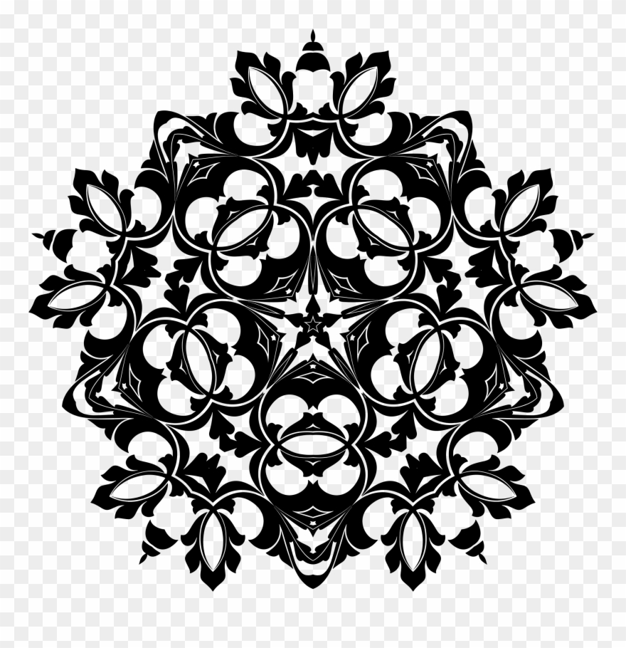 Clipart Ornamental Flourish Design Flourish Clip Art - Damask - Png Download