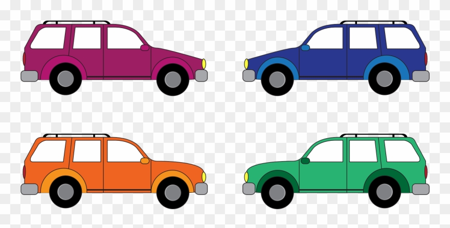 Cars Colorful Vehicles Road Transportation Free Photo - Araba Resmi Çizimi Renkli Clipart
