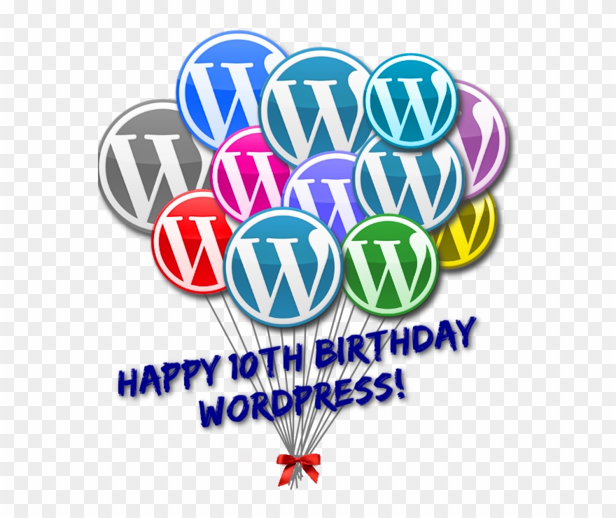 Wordpress 10th Anniversary Birthday Balloons - Beginner's Guide To Wordpress: Create An Amazing Website Clipart