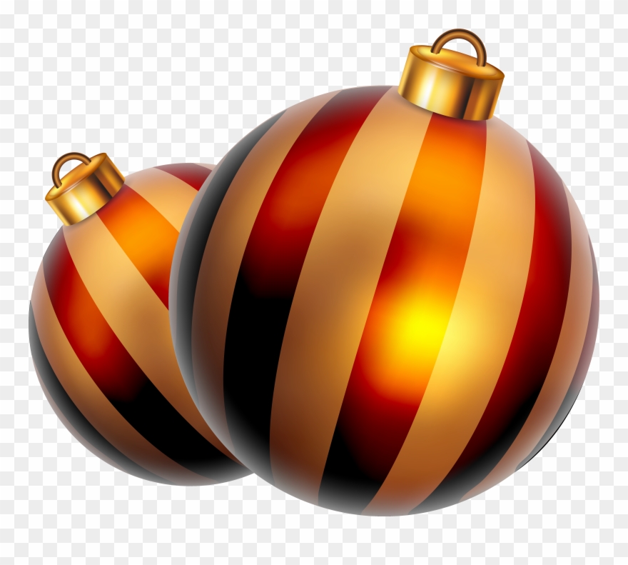 Striped Christmas Balls Png Clipart Image - Adornos De Navidad Png Transparent Png
