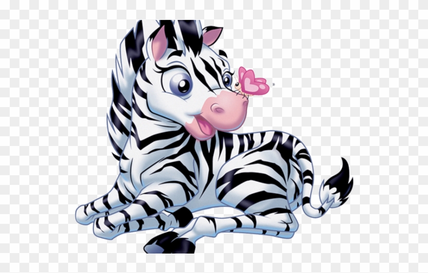 Zebra Clipart Baby Jungle - Zebra Cartoon - Png Download