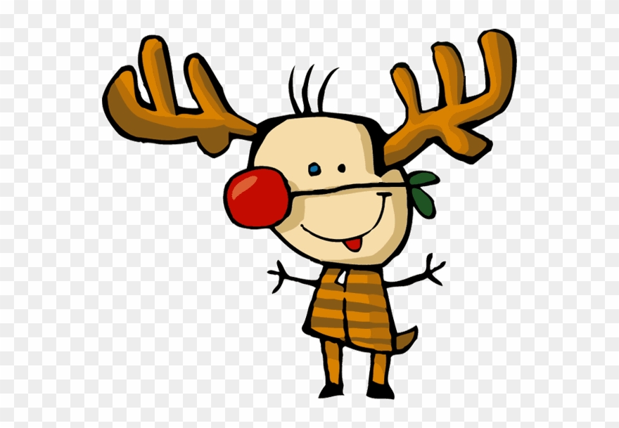 Le Chariot Du Père Noël - Renne Du Pere Noel Nez Rouge Clipart