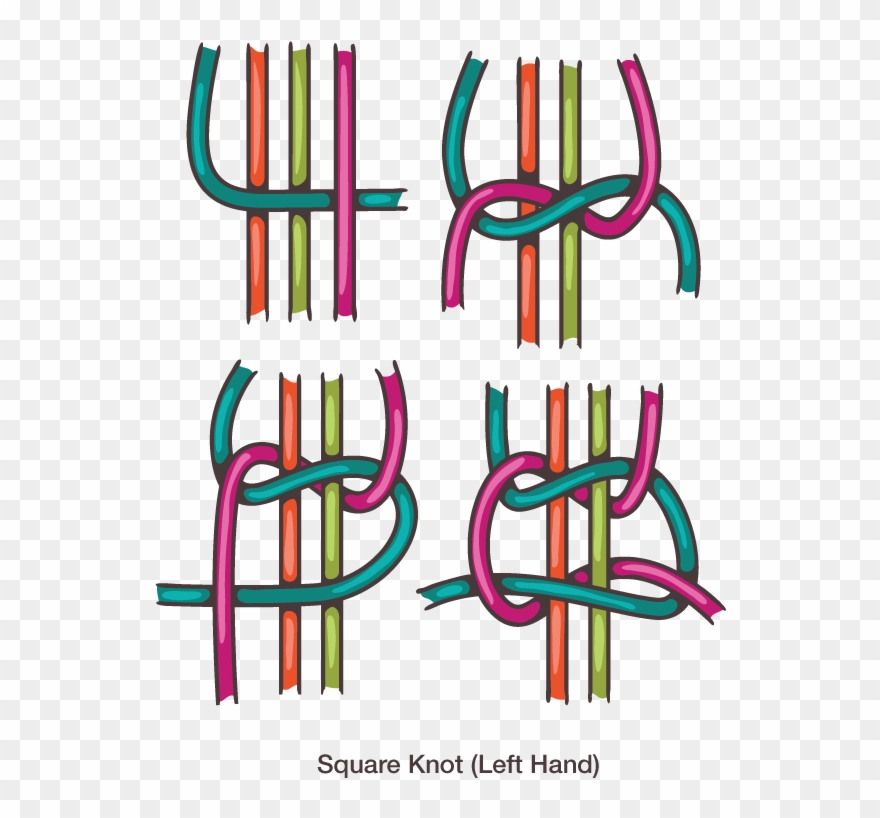 Left Handed Square Knot Macrame Clipart