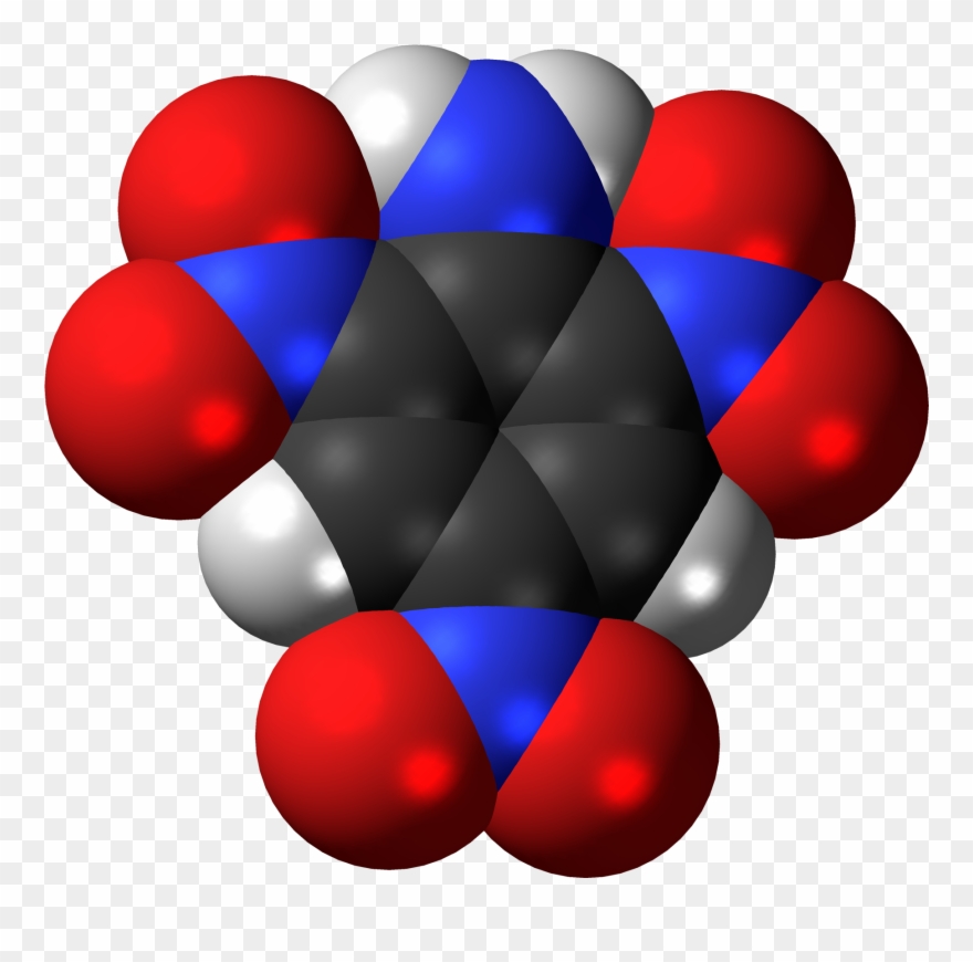 2,4,6 Trinitroaniline 3d Spacefill - Graphic Design Clipart