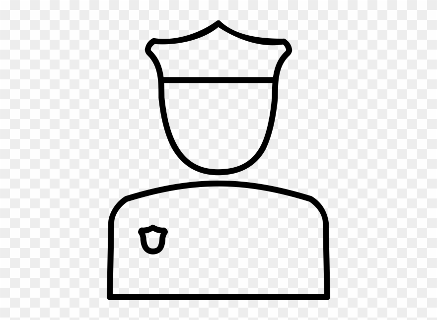 Police Officer Rubber Stamp - Coloring Book Clipart