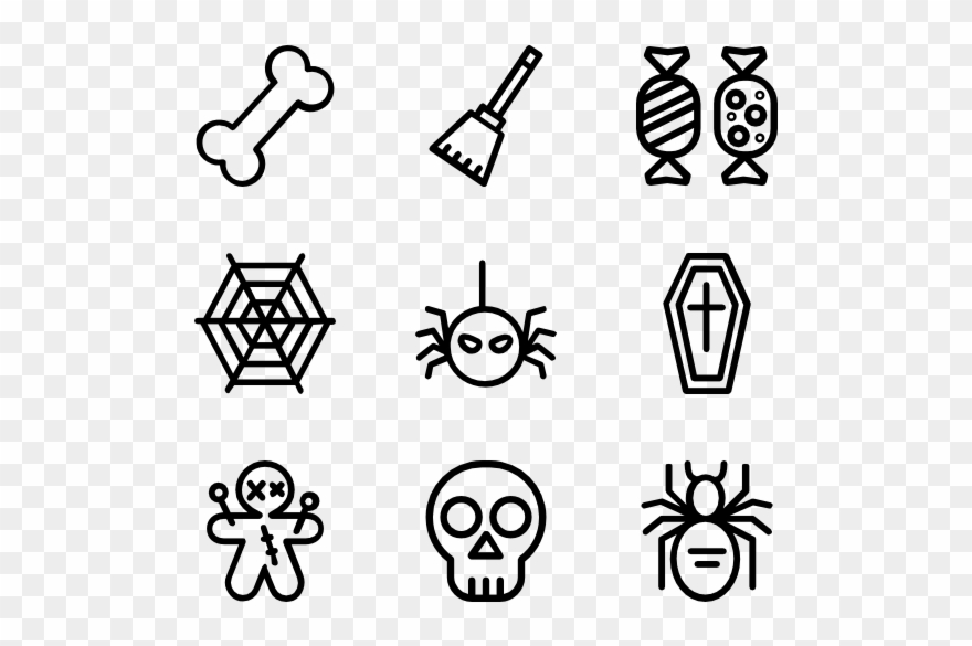 Metropolicons Halloween - Hand Drawn Icons Png Clipart