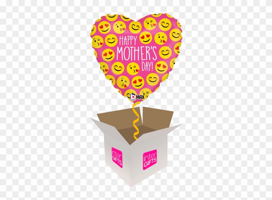 Emoji Heart Mother's Day - 18" Happy Mother's Day Emoji Faces Heart Shaped Balloon Clipart