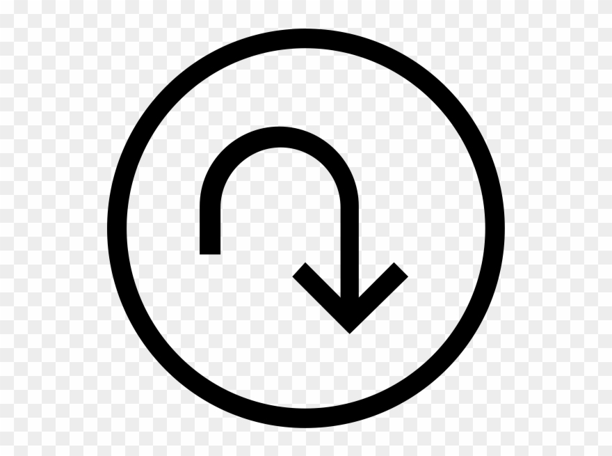 Curved Arrow Down Rubber Stamp - Creative Commons Logo Transparent Clipart