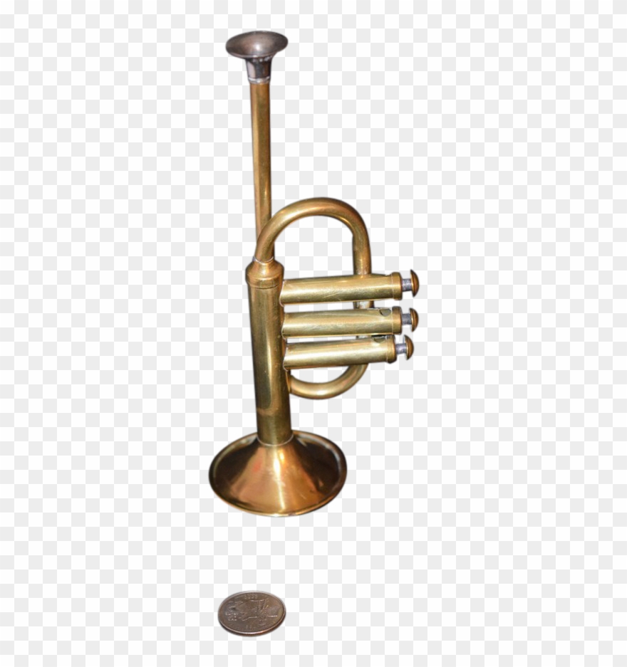 Old Doll French Horn For Display Brass Miniature Sold - Trumpet Clipart