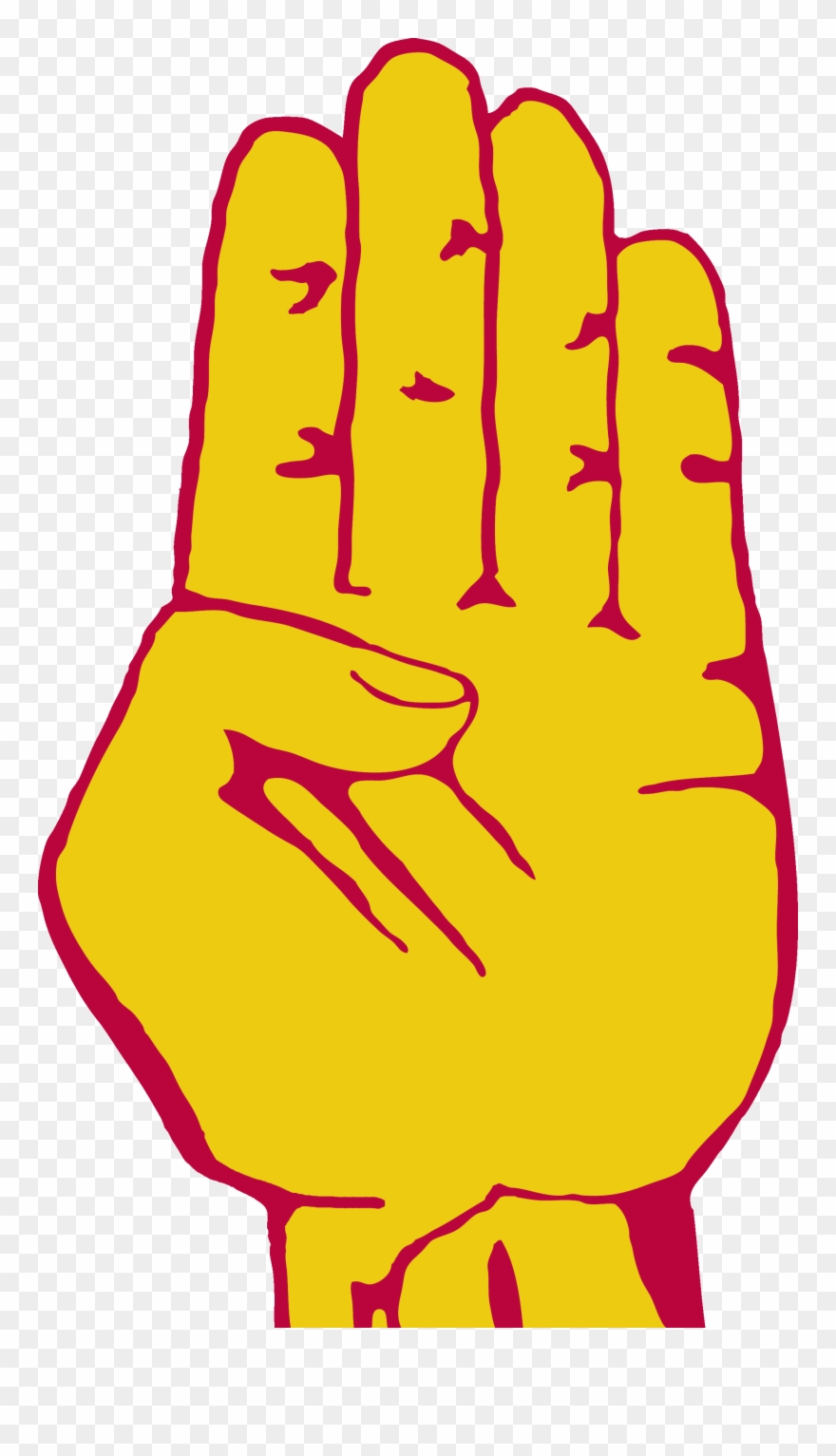 Palm Hand Left Gold - Hand Clipart