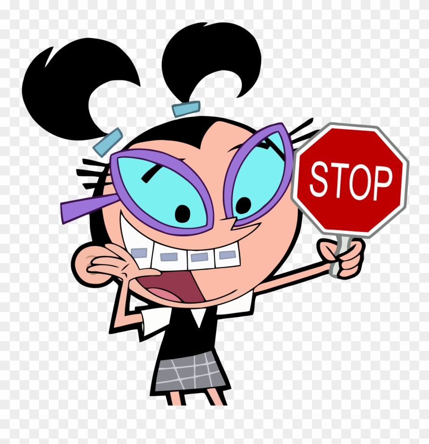 Stop Tootie Pink Clip Art Cartoon Human Behavior - Vicky Timmy Turner - Png Download