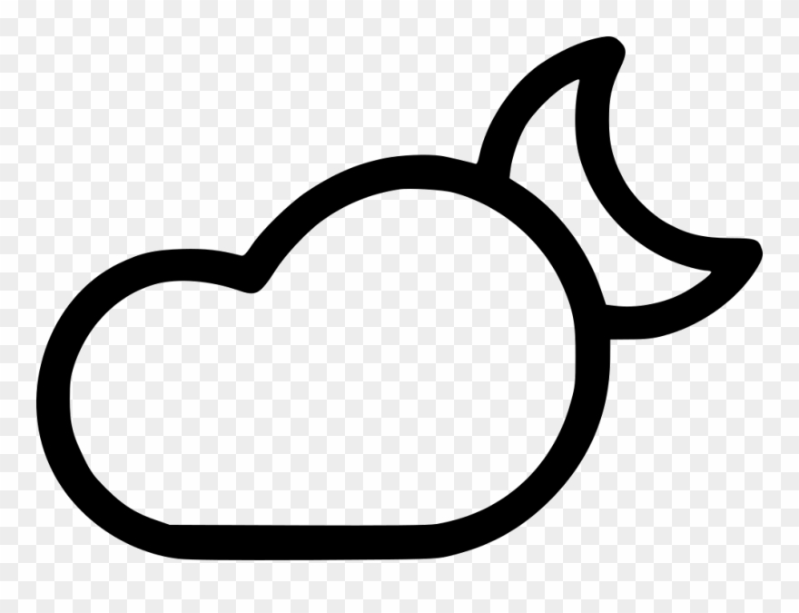 Cloud Cloudy Weather Night Moon Svg Png Icon Free Download - Cloud Clipart