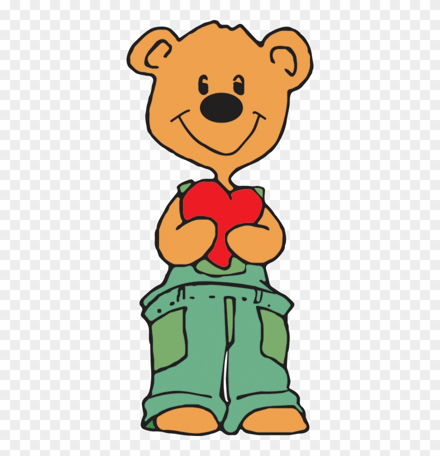 Teddy Bear With Heart Wall Sticker - Miś Z Serduszkiem Png Clipart