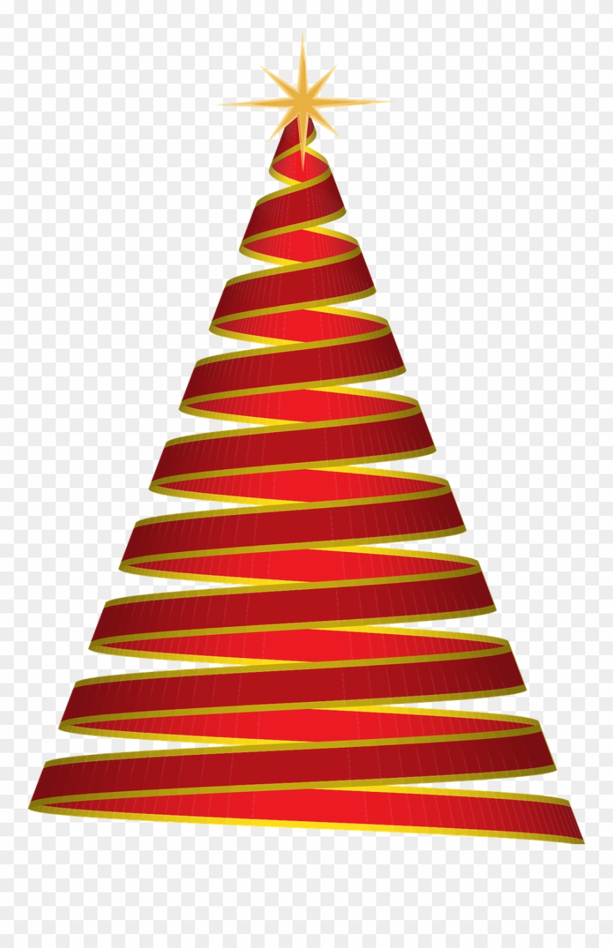 Christmas Tree Ribbon Red Png Image - Ribbon In Christmas Png Clipart