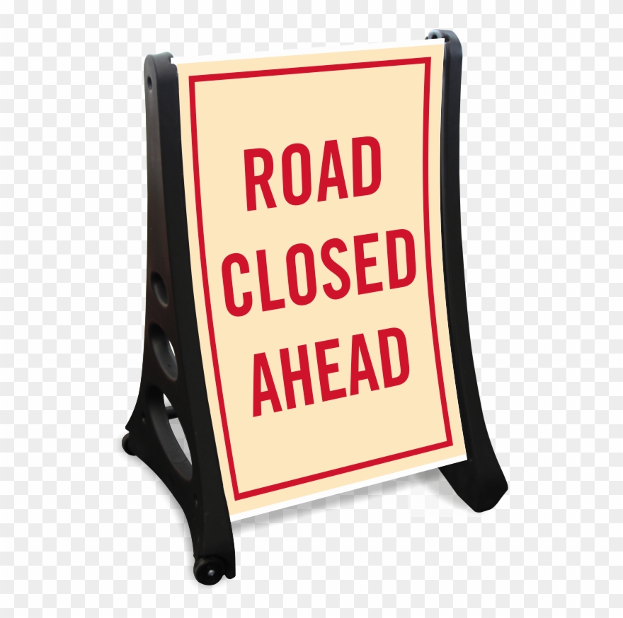 Road Closed Ahead Sidewalk Sign Kit - Self Parking Sign Clipart