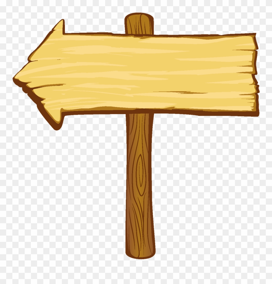 Vector Hand Drawn Wooden Board Pointing To Logo - Wood Sign Clipart Png Transparent Png