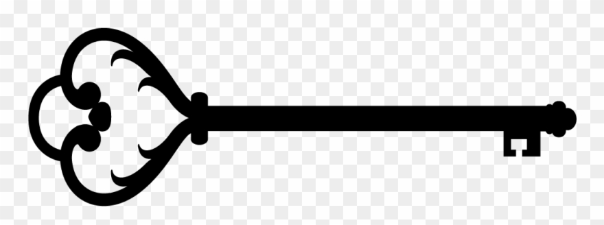 Black Vintage Key Clipart