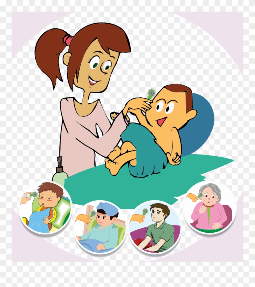 One Of The Best Ways To Tell If We Have A Fever Is - Cartoon Mother And Baby Clipart
